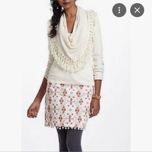 Anthropologie Maeve Pom Pom blomma skirt